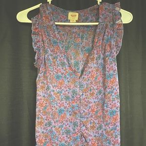 Target Purple Floral Blouse Size Small